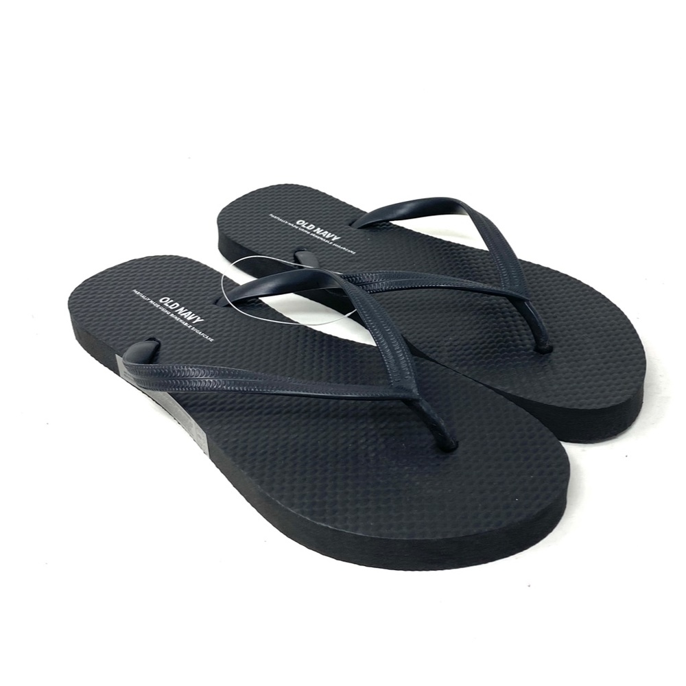 Old Navy Flip Flop Sandals Summer for Woman Black Rubber 737433-00-1